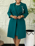 D610 Women's Elegant Elastic Body Solid Suit Jacket Sling Skirt Two Sets Of African Fashion Suit HZ0107
