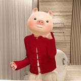 New Chinese Style New Year Red Buckle Sweater Coat Women Autumn And Winter Winter High-End Feeling Super Good-Looking Knitted Open Shirt