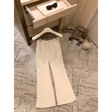 Black Tight Waist Broad Legs Loose Leisure Pants Women Autumn And Winter Plus Thick Hanging Slackening Trousers