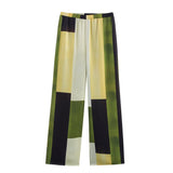 ZARZ Homemade New Women's Seamed Tense Tense T-Shirt Silky Sty Printed Pants HZ0107