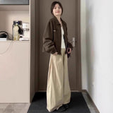 Korean Languid Wind Kaqi High-Waisted Loose-Legged Slack Pants Women's New Design Sense Of Drag Floor Long Pants