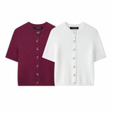 ZARZ Homemade New Women's Classic Bow Buckle Knitted Coat 9598/201 HZ0107