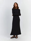 New Women's Fashion Elegant Knitted Dress Sweater Dress Holiday Style Solid Color Bottom Dress
