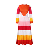 D4202525 Autumn Folding Print Suit Long-Sleeved Top Fashion Skirt Two-Piece HZ0107