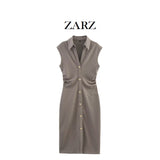 ZARZ Homemade New Women's Classic Pearl-Blobuted Shirt Dress 3644176 HZ0107