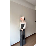 Temperament Korean Hit Color Shoulder Coat High Waist Skirt Suit Women's Summer New Fashion Temperament Two Sets