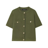 ZARZ Homemade New Women's Smocoat Smozy Short-Sleeved Knitted Top 1822/022/621 HZ0107