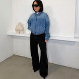 Women's Jeans Set Women's Fashion Blouse Wrapped Corset High-Waisted Denim Shorts HZ0107