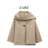 ZARZ Homemade New Women's Dresses With Scarf Round-Neck Long-Sleeved Coat 2095141 HZ0107