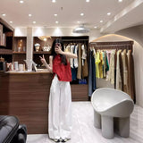 White Wide-Legged Casual Trousers Women's New Summer Thin Small Loose Display Thin High-Waisted Sweater Straight Trousers