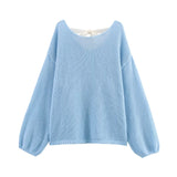 ZARZ Homemade New Women's Classic Oceanic Back Buttered Knitted Shirt HZ0107