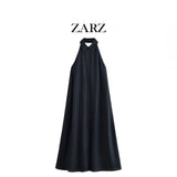 ZARZ Homemade New Women's Classic Linen Hanging Neckless Dress 2731069 HZ0107