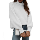 New Solid-Color Knitted Shirt Women's High-Collar Women's New High-Collar Sweater In Autumn And Winter 2025
