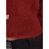 French Small Fragrant Red Hairy Long-Sleeved Sweater Women's Autumn And Winter Unique Beautiful Hairy Sleeve Knitted Open Shirt Thick