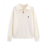 ZARZ Homemade New Women's Seam Smouse Casual Embroidery Zipper Jack T-Shirt HZ0107