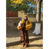 Gentle Suit Wearing Cotton Women's 2025 Early Winter New Loose Thin Cotton Coat Retro Brown Slacks
