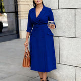 D293P With Belt Women's New High-Waisted Skirt Swing Medium Long Folded Temperament Half-Body Skirt HZ0107