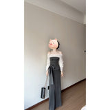 Temperament Korean Hit Color Shoulder Coat High Waist Skirt Suit Women's Summer New Fashion Temperament Two Sets