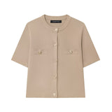 ZARZ Homemade New Women's Smocoat Smozy Short-Sleeved Knitted Top 1822/022/621 HZ0107