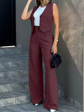 2025 New Fashion Suit Vest Vest Broad Leg Trousers Casual Suit HZ0107