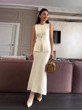 Summer Women's Fashion Bodywear Body Armor Solid Color Body Repair Hip Two Sets Of Knitted Long Skirt Suit Woman HZ0107