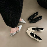 Flat Silver French Spring And Autumn Small Single Shoes Children 2025 New Burst Skirt Mary Jane Evening Shoes HZ0107