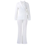 D601 Women's Clothing 2025 Autumn And Winter 2025 New Female Fashion Temperament Tied With Blazer Pants Two-Set Set HZ0107