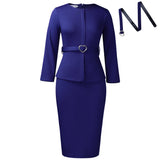 D599 Women's 2025 New Fashion Round-Neck Temperament Tongle OL Pencil Skirt African Dress HZ0107