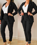 2025 New Fashion Print Casual Suit Women's Clothing With Belt HZ0107