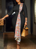D539 Plus-Size Women's 2025 Temperament OL Elegant Pencil Skirt Bag Hip Spliced African Dress HZ0107