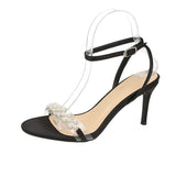 Pearl Fine Heel Shoes 2025 New Summer Sister Fried Street With Skirts With Toes With Sandals Female Thin Heel HZ0107
