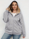 Large Size Women's Winter Explosion Warm Plush Hoodie Jacket