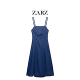 ZARZ Homemade New Women's Classic Denim Fan Dress 8197/082/401 HZ0107