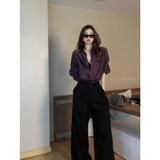 Old Money Wind Sunscreen Long-Sleeved Purple Shirt Coat Women Summer Acetic Yarn Ice Tuft