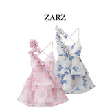 ZARZ Homemade New Women's Clothing ÷Ø÷Ø Casual Flowers Belt Dress HZ0107