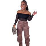 Women's Straight Jeans Women's Autumn Street Trendy Detachable Buttons High-Rise Pants HZ0107