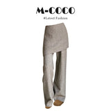 Design-Sensitive Hair Collar Pie To Overcome The Environmental Protection Fur Coat Fake Two-Piece Ass Casual Pants Set