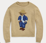 New Women's Clothing Cartoon Bear Round Collar Long-Sleeved High-Necked Loose Knitted Sweater For Autumn And Winter 2025