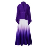 D536 African Women's Autumn Large-Size Fashion Elegant Bat Sleeve Top Gradually Changed Half-Dressed Skirt Two-Piece HZ0107