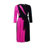 D396 African Plus-Size Women's Dress 2025 New Fashion Temperament Tie With Folding Skirt Elegant Dress HZ0107