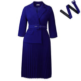 D592 Women's Autumn And Winter Women's Suit And Collar Temperament Pressure Skirt African Dress HZ0107