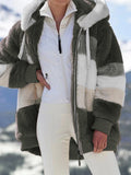 Wish2025 Hot New Autumn And Winter Loose Plush Multi-Color Hooded Coat Woman