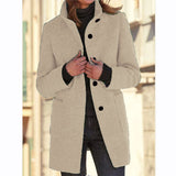 2025 Autumn And Winter Retro Button-Collar Hair Coat Women's Clothing HZ0107