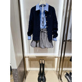 Zhao Luth Wears The Same Early Autumn Wearing A 2025 Korean Age-Reed College Style Sweater Shirt Shirt Three Sets