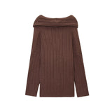 ZARZ Homemade New Women's Sleeve Slot Sleeve Shoulder Knitted Sweater HZ0107