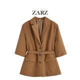 ZARZ Homemade New Women's Clothing Smocoat Casual Five-Sleeves With Suit Jacket HZ0107