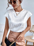 Women's Top 2025 Summer New Leopard-Print Jadar Shirt Casual Blouse Short Sleeves
