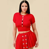 2025 Knitted Round Women's Summer Thin Short Design Sense Of The New Pure Desire HZ0107