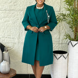 D610 Women's Elegant Elastic Body Solid Suit Jacket Sling Skirt Two Sets Of African Fashion Suit HZ0107