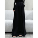 Black High-Rise High-Waisted Broad-Legged Casual Pants Women Autumn New Loose-Fitting Thin Trousers